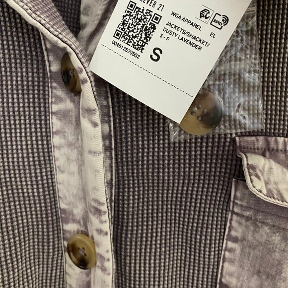 Forever 21 Button Down Waffle Knit - Purple - NWT Size Small - Picture 3 of 4